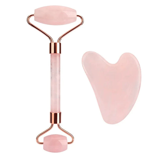 Rose Quartz Jade Roller and Gua Sha Set ZOITEX